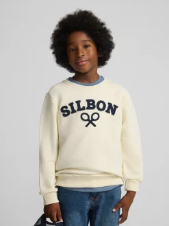 Silbon Sudaderas-Sudadera kids raqueta media Crema