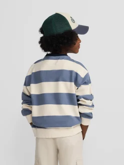 Silbon Sudaderas-Sudadera kids rayas anchas es Azul