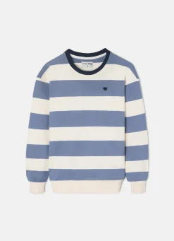 Silbon Sudaderas-Sudadera kids rayas anchas es Azul