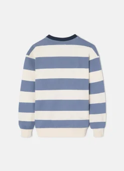 Silbon Sudaderas-Sudadera kids rayas anchas es Azul