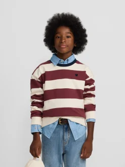 Silbon Sudaderas-Sudadera kids rayas anchas Burdeos