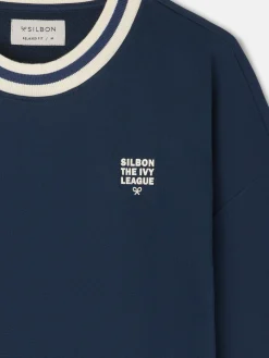 Silbon Smart Casual·Sudaderas-Sudadera relaxed fit ivy league marino Azul&nbsp;marino