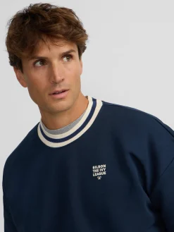 Silbon Smart Casual·Sudaderas-Sudadera relaxed fit ivy league marino Azul marino