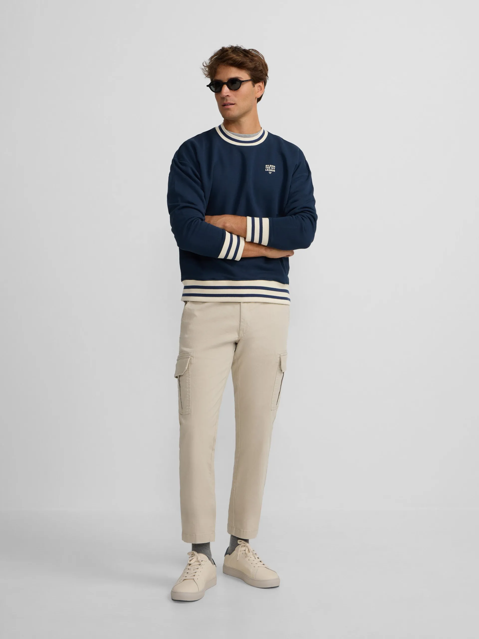 Silbon Smart Casual·Sudaderas-Sudadera relaxed fit ivy league marino Azul marino