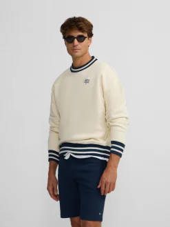 Silbon Smart Casual·Sudaderas-Sudadera relaxed fit ivy league Crema