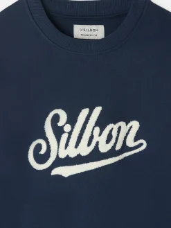 Silbon Smart Casual·Sudaderas-Sudadera relaxed fit retro azul marino Azul&nbsp;marino