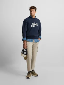 Silbon Smart Casual·Sudaderas-Sudadera relaxed fit retro azul marino Azul&nbsp;marino