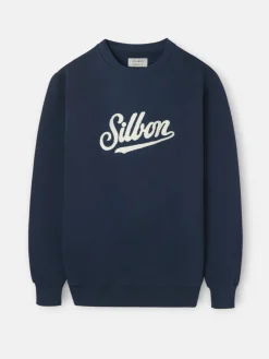 Silbon Smart Casual·Sudaderas-Sudadera relaxed fit retro azul marino Azul&nbsp;marino