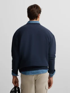 Silbon Smart Casual·Sudaderas-Sudadera relaxed fit retro azul marino Azul&nbsp;marino