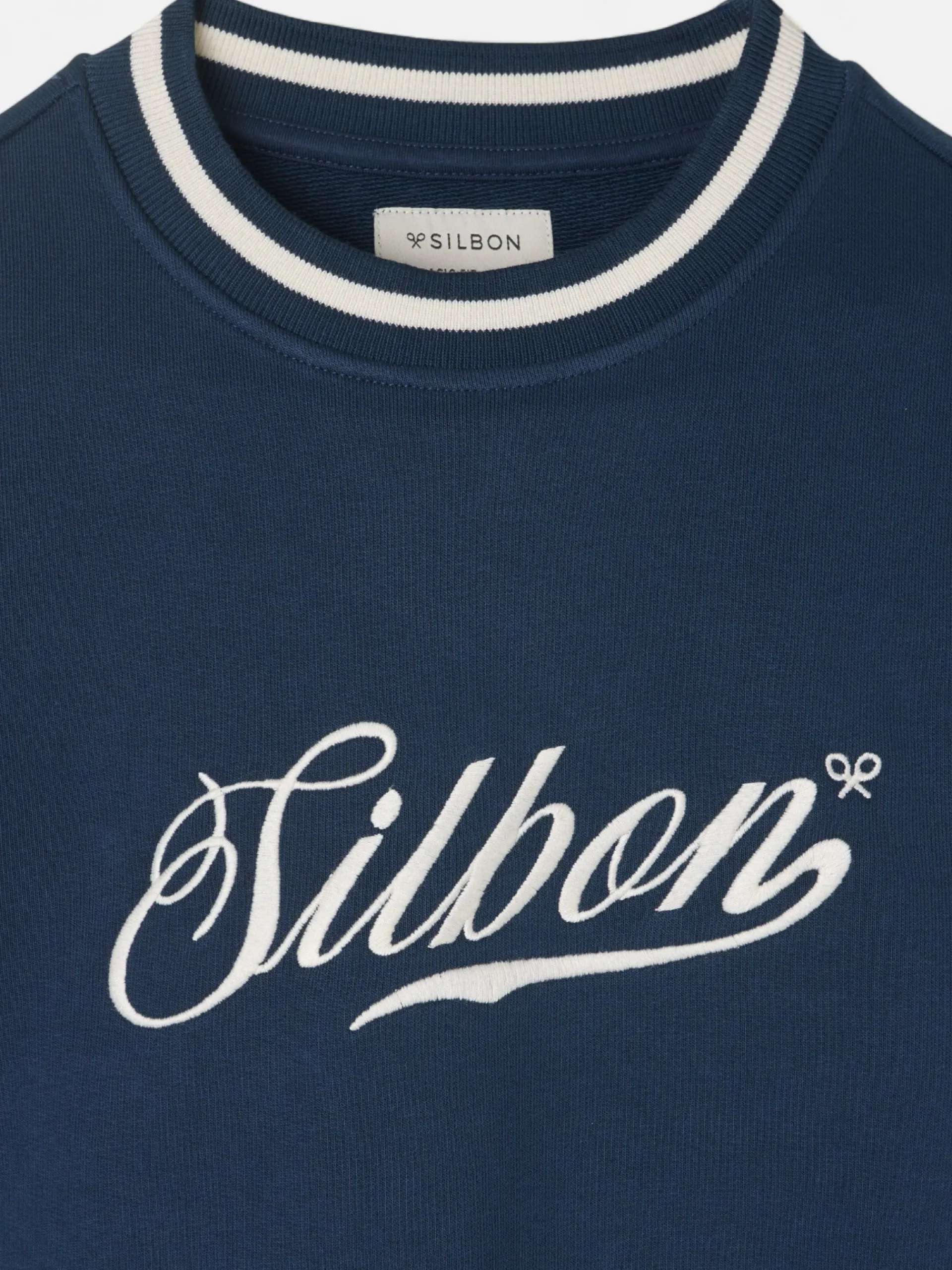 Silbon Smart Casual·Sudaderas-Sudadera retro lettering marino Azul marino