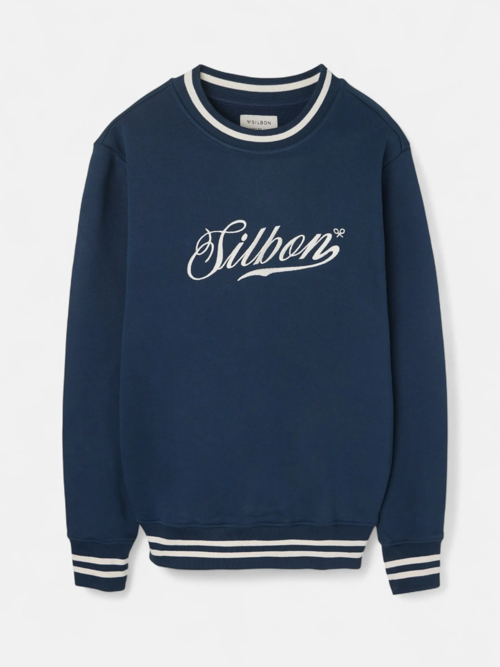 Silbon Smart Casual·Sudaderas-Sudadera retro lettering marino Azul marino