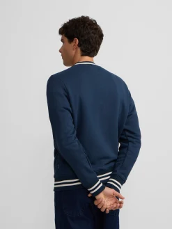 Silbon Smart Casual·Sudaderas-Sudadera retro lettering marino Azul marino