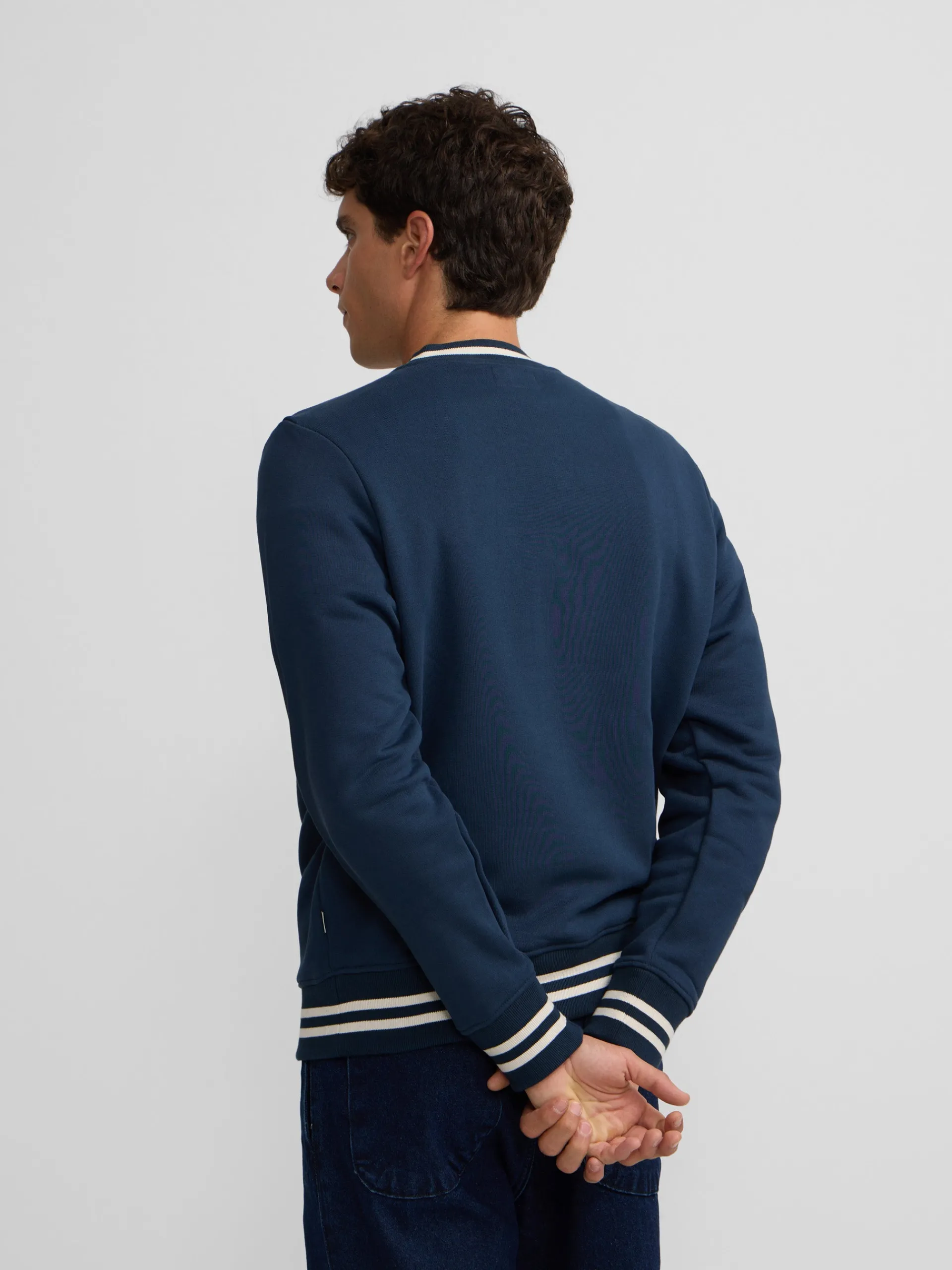 Silbon Smart Casual·Sudaderas-Sudadera retro lettering marino Azul marino