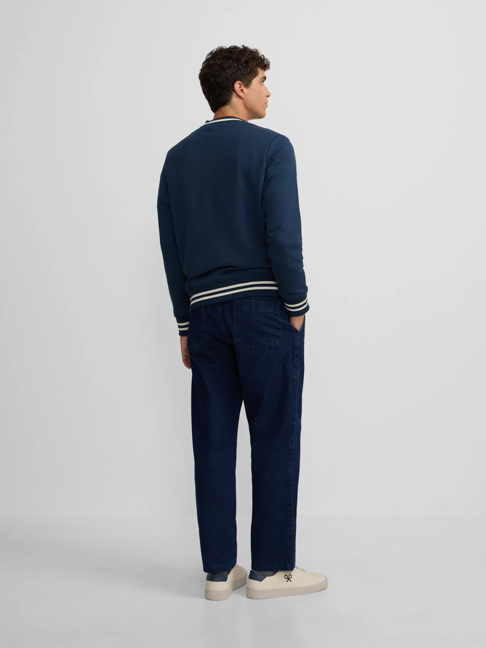 Silbon Smart Casual·Sudaderas-Sudadera retro lettering marino Azul marino