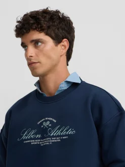 Silbon Smart Casual·Sudaderas-Sudadera special fit lettering azul marino Azul marino