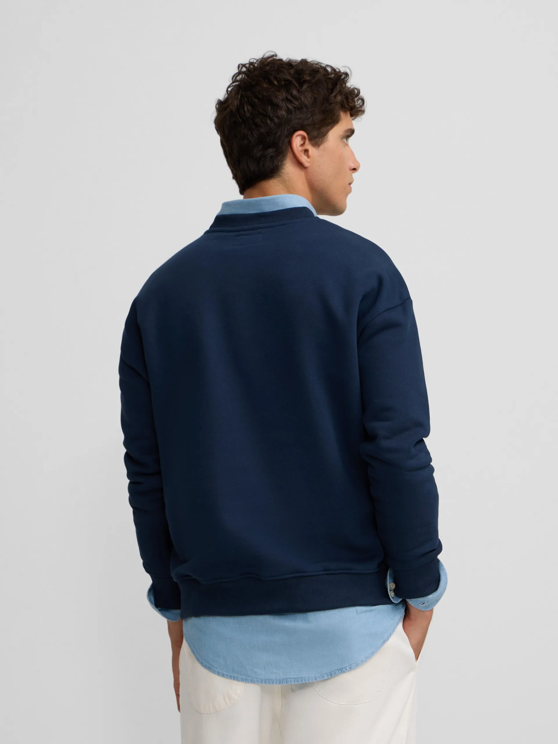 Silbon Smart Casual·Sudaderas-Sudadera special fit lettering azul marino Azul marino