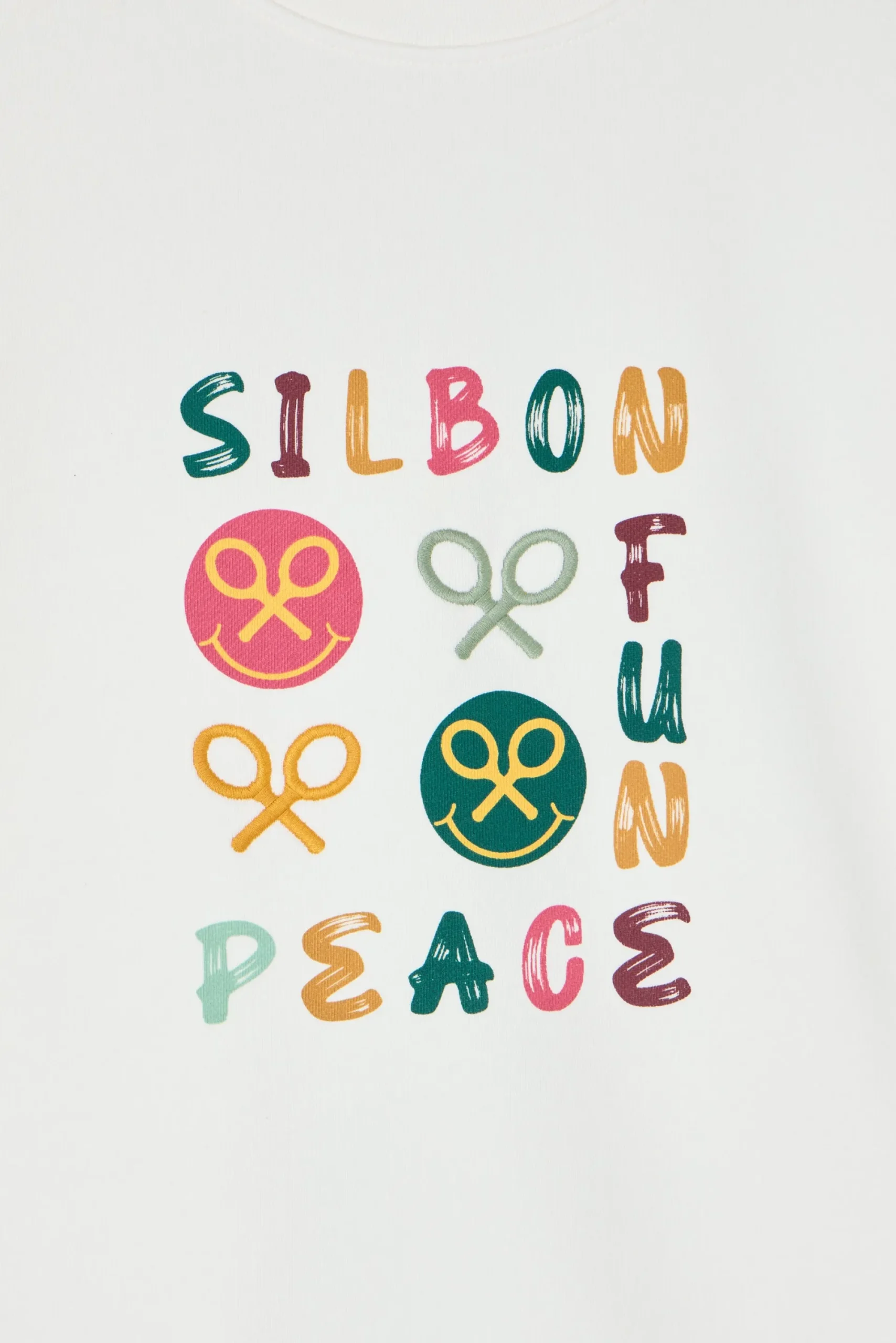 Silbon Sudaderas-Sudadera woman fun and peace cruda Blanca