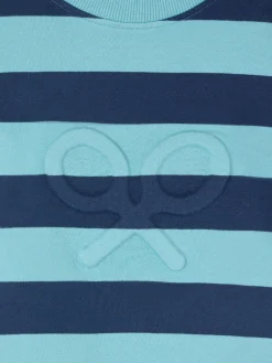 Silbon Sudaderas-Sudadera woman hombreras rayas es Azul