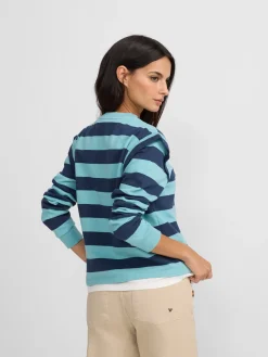 Silbon Sudaderas-Sudadera woman hombreras rayas es Azul