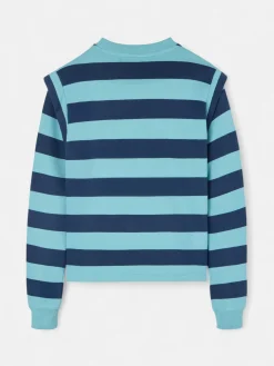 Silbon Sudaderas-Sudadera woman hombreras rayas es Azul