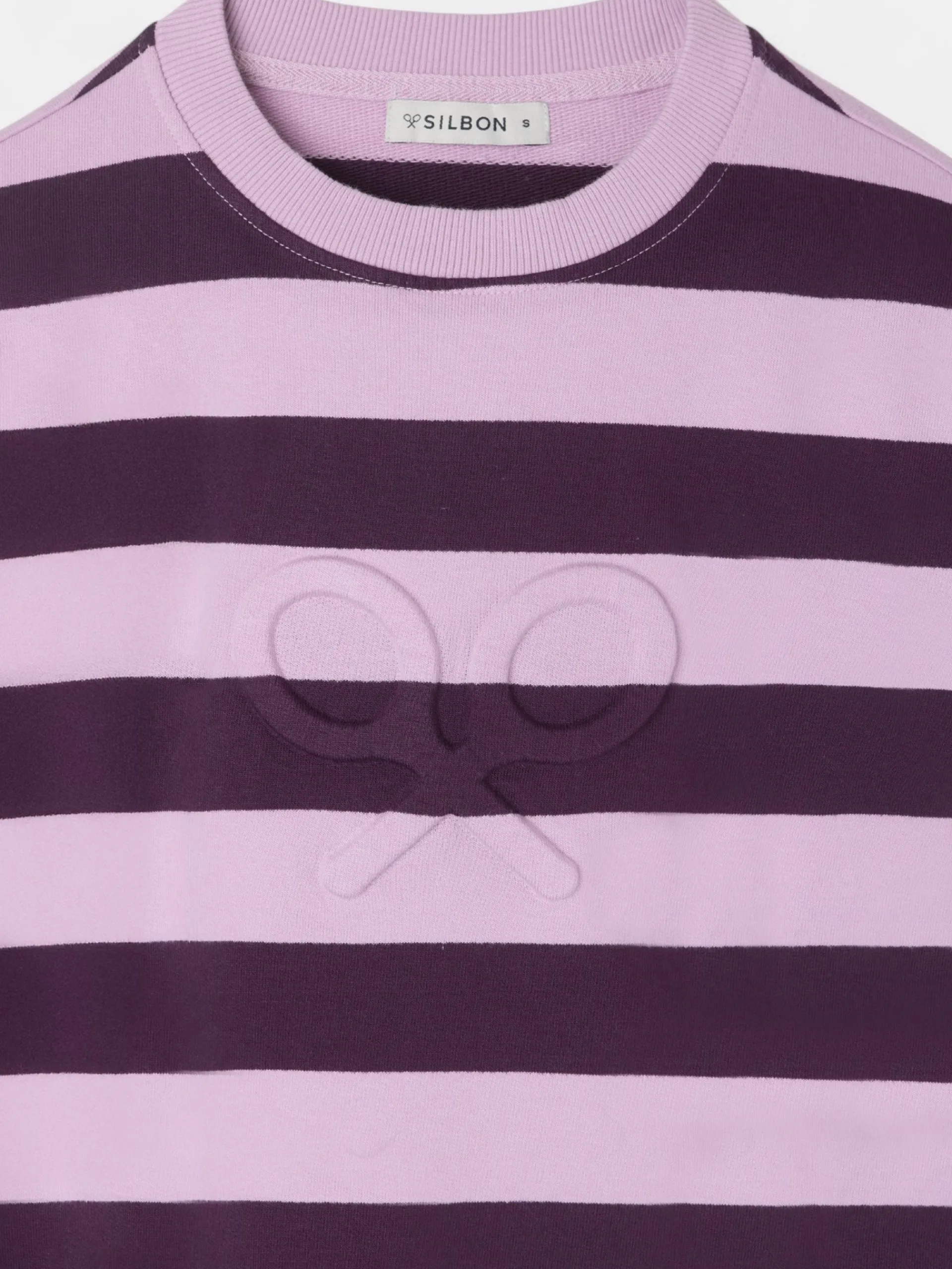 Silbon Sudaderas-Sudadera woman hombreras rayas moradas Morado