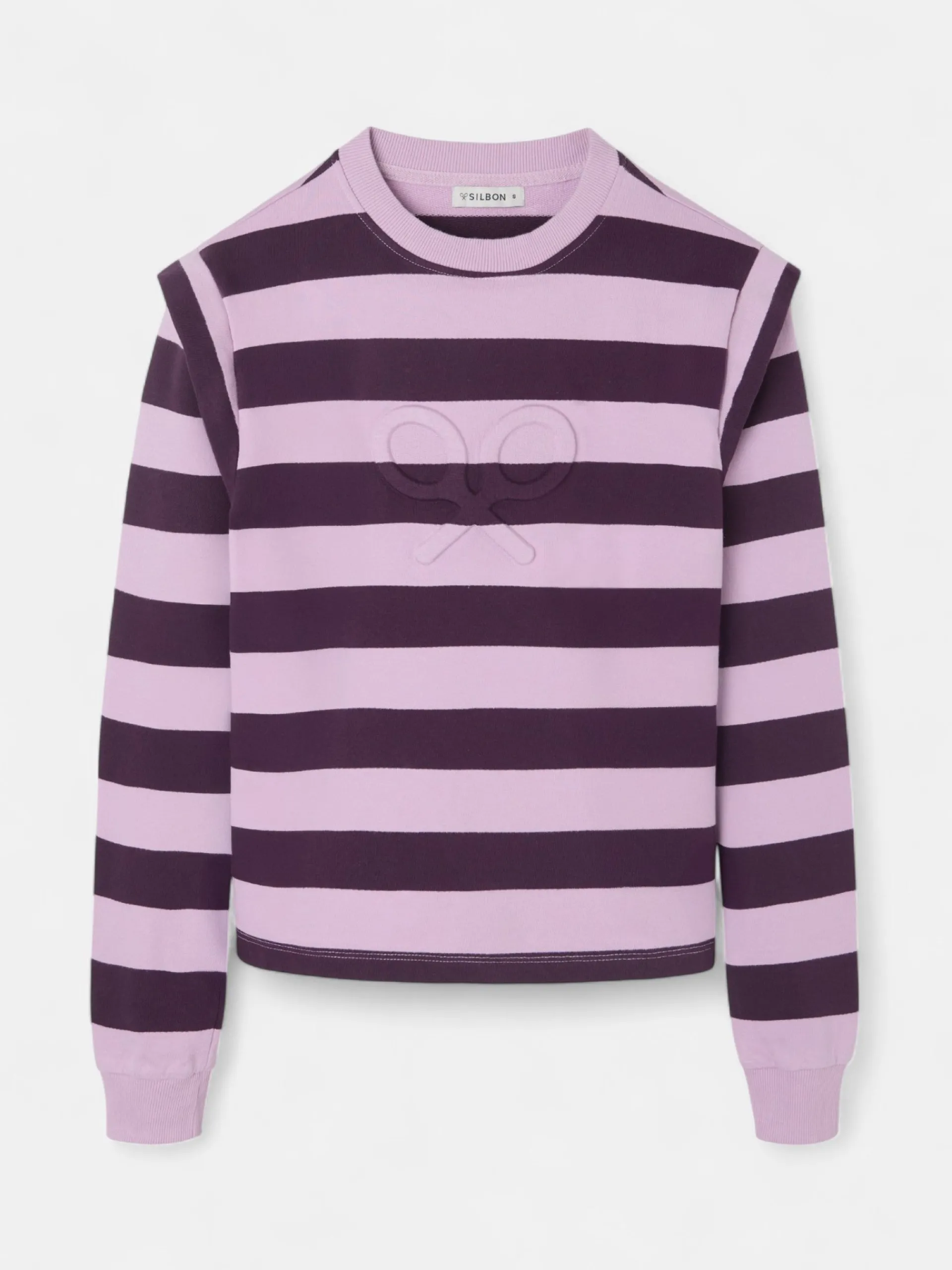 Silbon Sudaderas-Sudadera woman hombreras rayas moradas Morado