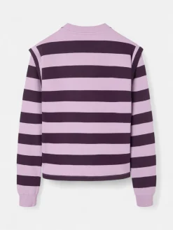 Silbon Sudaderas-Sudadera woman hombreras rayas moradas Morado