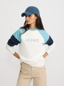 Silbon Sudaderas-Sudadera woman letras colores es Azul