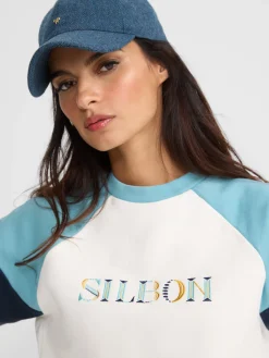 Silbon Sudaderas-Sudadera woman letras colores es Azul