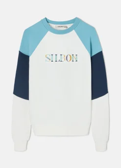Silbon Sudaderas-Sudadera woman letras colores es Azul
