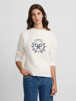 Silbon Sudaderas-Sudadera woman raqueta cuadros cruda Crudo