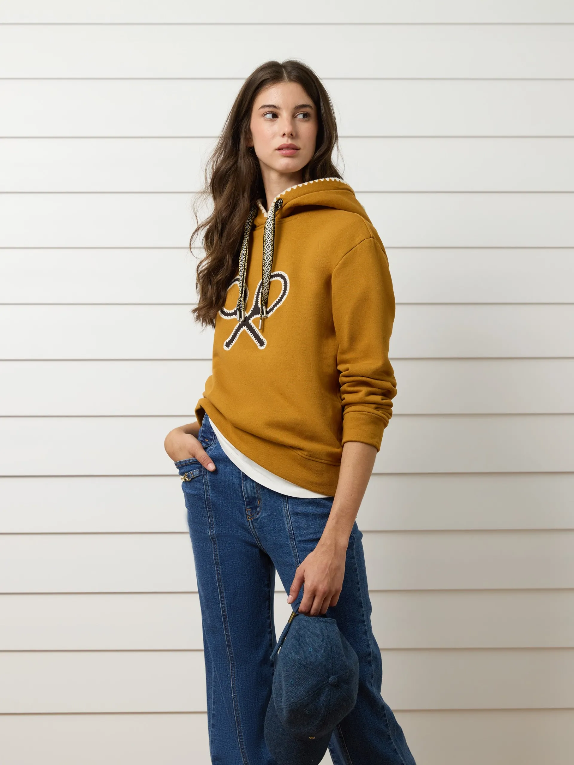 Silbon Sudaderas-Sudadera woman raqueta pespuntes Camel