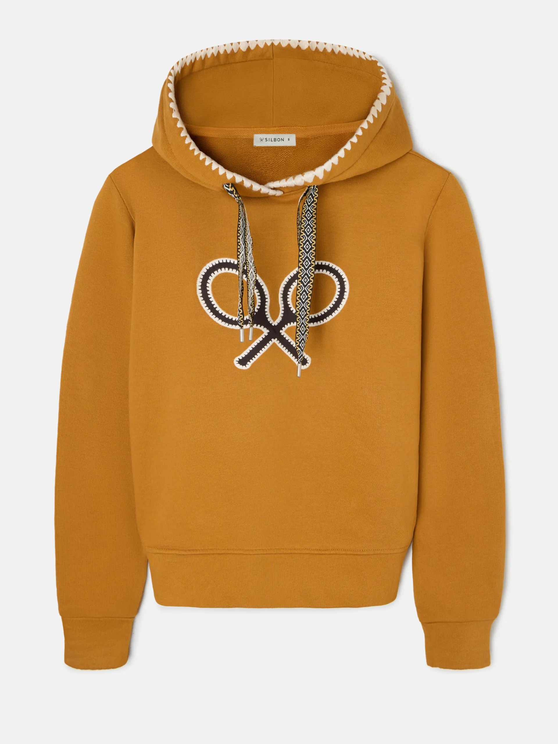 Silbon Sudaderas-Sudadera woman raqueta pespuntes Camel