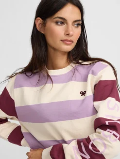 Silbon Sudaderas-Sudadera woman rayas moradas Morado