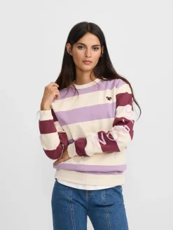 Silbon Sudaderas-Sudadera woman rayas moradas Morado