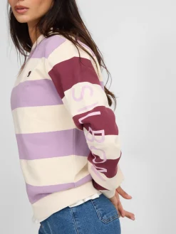 Silbon Sudaderas-Sudadera woman rayas moradas Morado