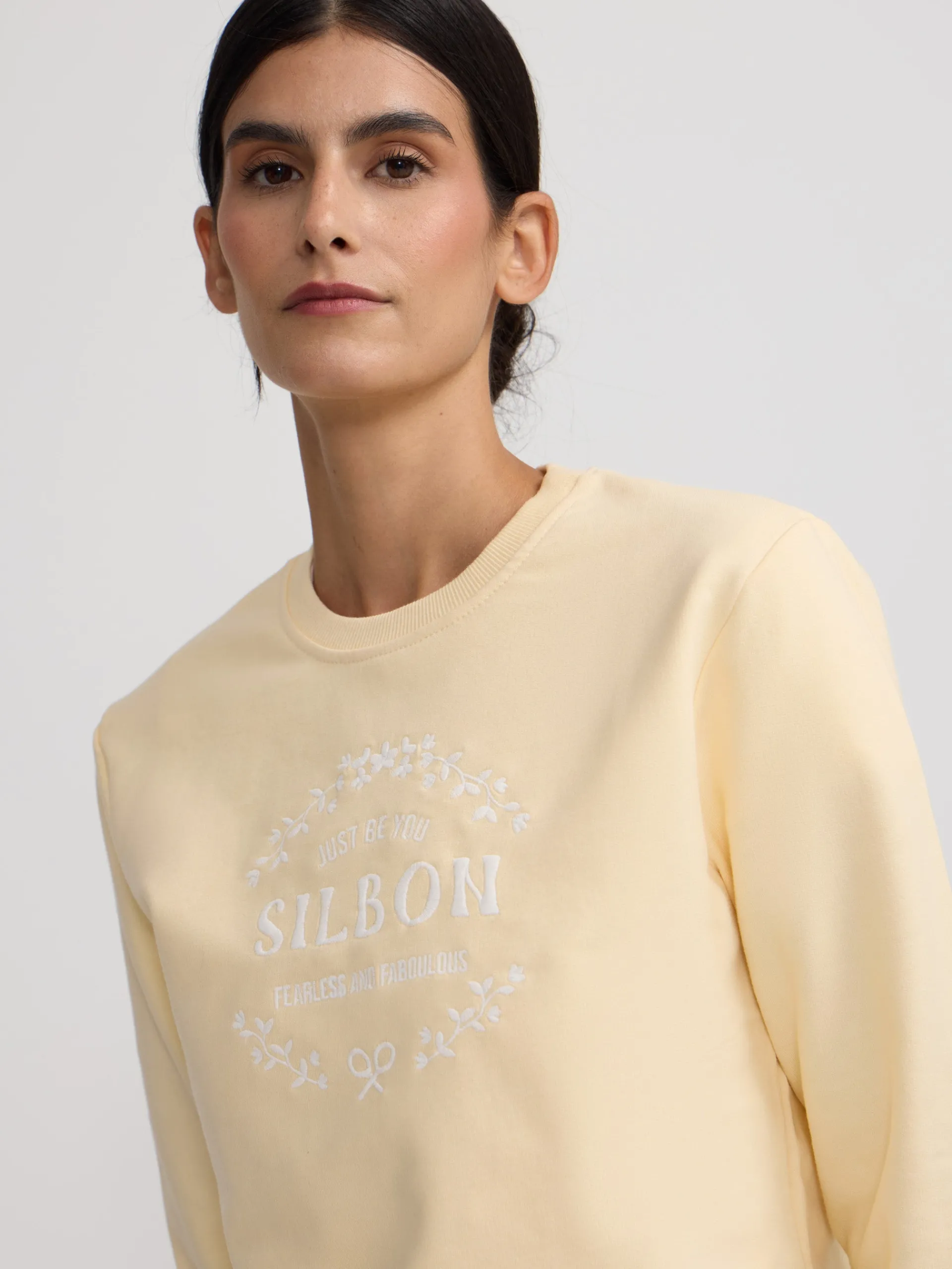 Silbon Sudaderas-Sudadera woman be you amarilla Amarillo