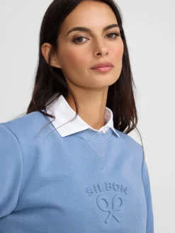 Silbon Sudaderas-Sudadera woman clasico Azul