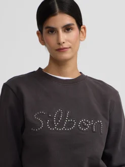 Silbon Sudaderas-Sudadera woman tachas Negra