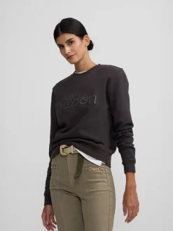 Silbon Sudaderas-Sudadera woman tachas Negra