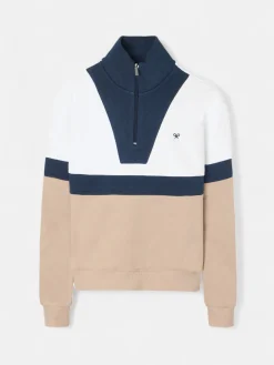 Silbon Sudaderas-Sudadera woman tricolor azul marino y beige Negro&nbsp;y&nbsp;beige