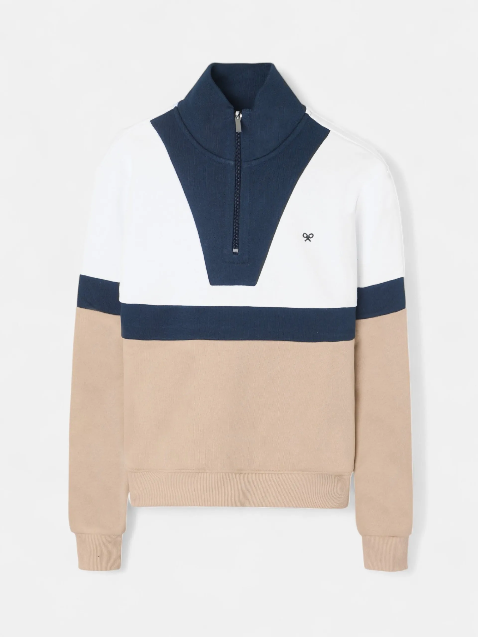 Silbon Sudaderas-Sudadera woman tricolor azul marino y beige Negro&nbsp;y&nbsp;beige