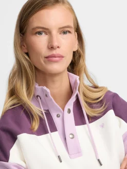 Silbon Sudaderas-Sudadera woman tricolor cuello botones Morados