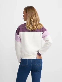 Silbon Sudaderas-Sudadera woman tricolor cuello botones Morados