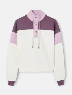 Silbon Sudaderas-Sudadera woman tricolor cuello botones Morados