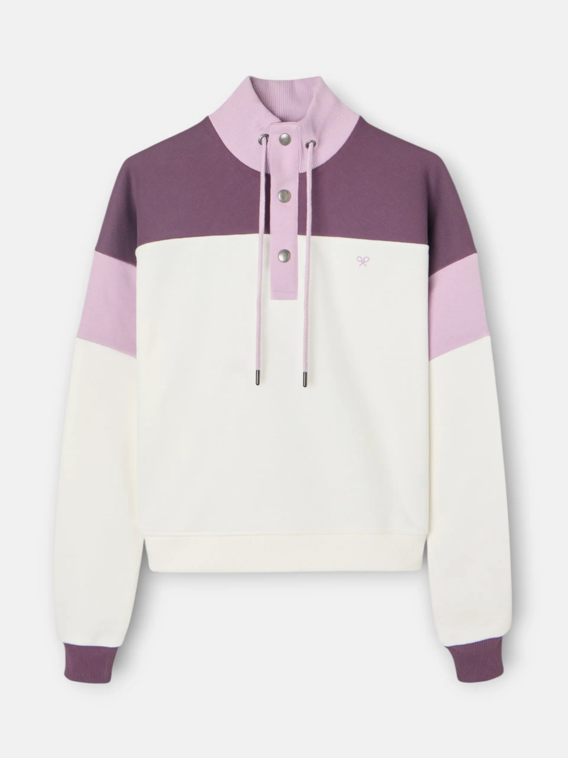 Silbon Sudaderas-Sudadera woman tricolor cuello botones Morados