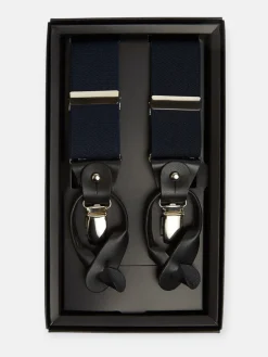 Silbon Pequeña Marroquinería·Cinturones, Tirantes Y Gemelos-Tirante azul marino liso Azul&nbsp;marino