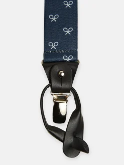Silbon Pequeña Marroquinería·Cinturones, Tirantes Y Gemelos-Tirante marino raqueta blanca Azul&nbsp;marino