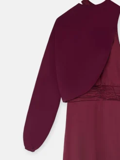 Silbon Vestidos, Monos Y Faldas-Vestido largo capa satinado Burdeos