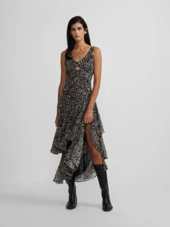 Silbon Vestidos, Monos Y Faldas-Vestido largo estampado animal print azules Gris